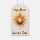Elegant Diwali Diya Cadeaulabel (Voorkant)