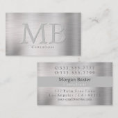Elegant DIY Monogram, geborsteld staal Visitekaartje (Voorkant / Achterkant)