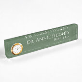 Élégant Docteur Vert Dentiste Bureau Nom Plaque