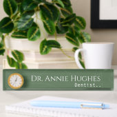 Élégant Docteur Vert Dentiste Bureau Nom Plaque
