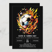 Elegant doel bewerkbare voetbal verjaardag kaart (Voorkant / Achterkant)