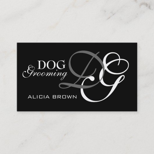 Elegant Dog Grooming Visitekaartje Monogram (Voorkant)