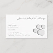 Elegant Dog Walking Paw Print Visitekaartje (Achterkant)
