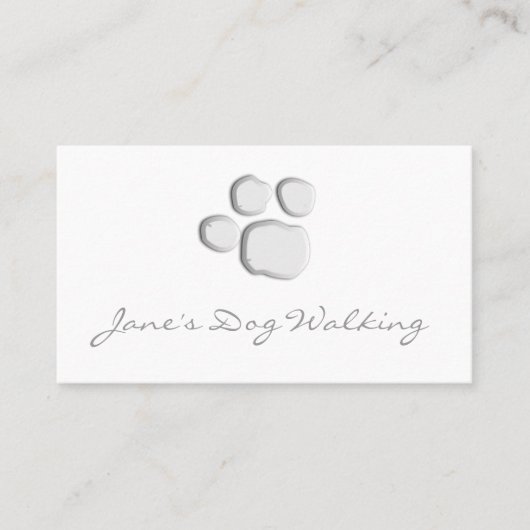 Elegant Dog Walking Paw Print Visitekaartje (Voorkant)
