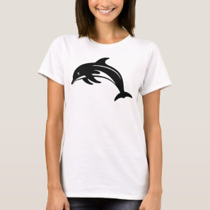 Elegant dolfijnsilhouet geïnspireerd op de oceaan t-shirt