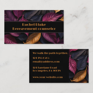 Elegant donker blad ontwerp visitekaartje