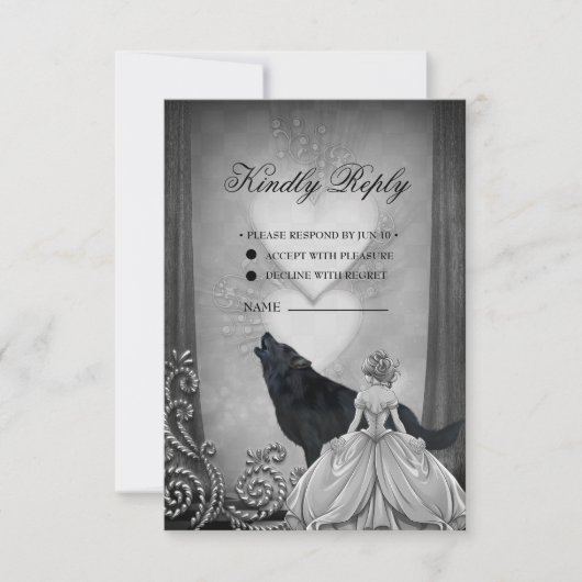 Elegant donker design RSVP kaartje (Voorkant)