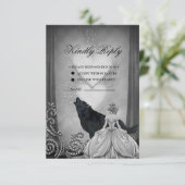 Elegant donker design RSVP kaartje (Staand voorkant)