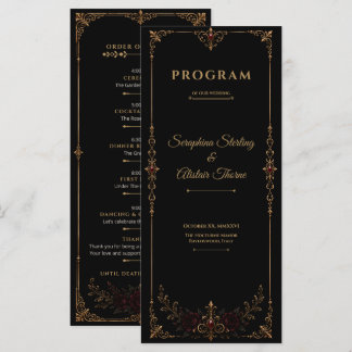 Elegant Donker Gotisch Trouwprogramma Programma