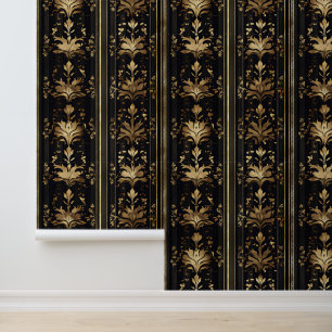 Elegant donker goud patroon behang