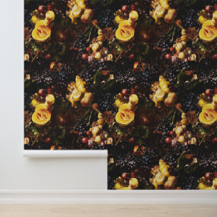 Elegant donker humeurig Nederlands kunstfruit Behang