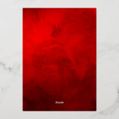 Elegant Donker Rode Waterverf Weddenschap Folie Uitnodiging (Achterkant)
