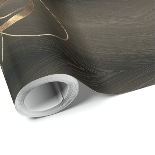 Elegant donkerbruin Gold-script, prettige kerstmis Cadeaupapier (Rol Hoek)