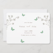 Elegant donkerbruine vlinder slaat de datum op kaart (Voorkant)