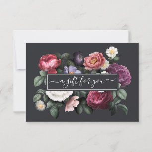 Elegant Donkere Floral Cadeaubon