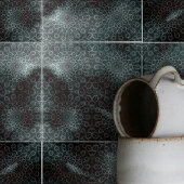 Elegant Donkergrijs Blauw Intricate Swirls and Loo Tegeltje