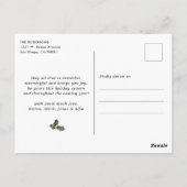 Elegant Donkergrijs Vrolijk Kerstfeest 3 Foto Vaka Briefkaart (Achterkant)