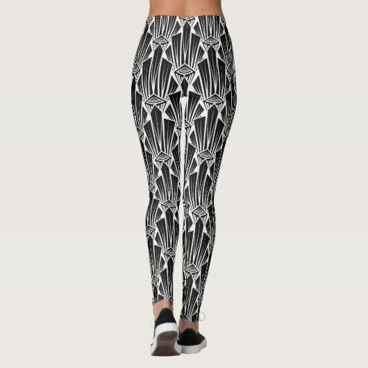 Elegant donkerkunstdeco abstracte geometrische ele leggings (Achterkant)