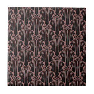 Elegant donkerkunstdeco abstracte geometrische ele tegeltje