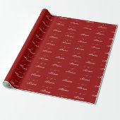 Elegant Donkerrood aangepaste scriptnaam chic Cadeaupapier (Uitgerold)