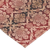 Elegant  Donkerrood Beige Damast Weave Korte Tafelloper (Hoek)