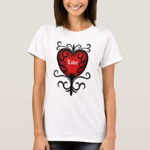  elegant donkerrood tandhart t-shirt