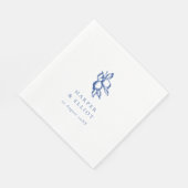 Elegant Doodle Blue Lemons Wedding Servet (Hoek)