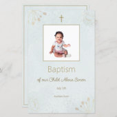 Elegant Doopsel Menu Kaart voor Baby (Voorkant / Achterkant)