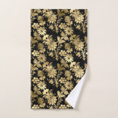 Elégant doré noir floral glam (Serviette à main)