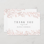 Elégant doré rose or botanique merci (Devant / Derrière)