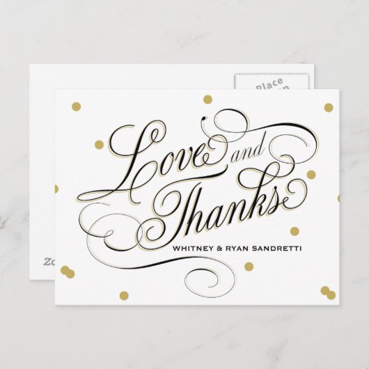 Elegant Dot Gold Hartelijk dank Briefkaart (Voorkant / Achterkant)