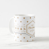 Élégant Dots de Noël Doré Mug (Devant gauche)