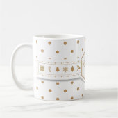 Élégant Dots de Noël Doré Mug (Gauche)