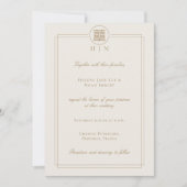Elegant Double Happiness Champagne Modern Wedding Kaart (Voorkant)