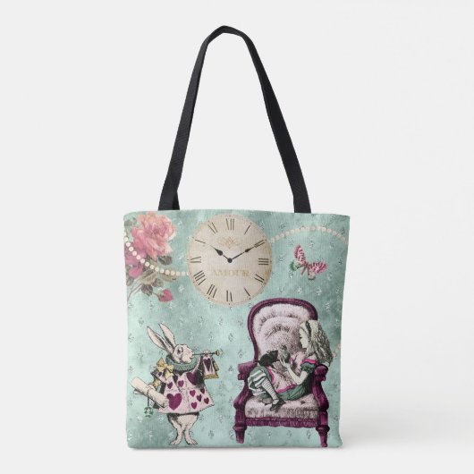 Elegant Double Sided Alice in Wonderland Draagtas (Achterkant)