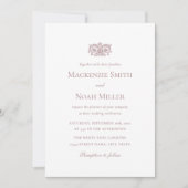 Elegant Double-sided Wedding Invitation Pink (Devant)
