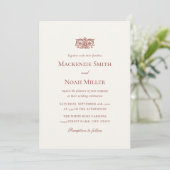 Elegant Double-sided Wedding Invitation Terracotta (Debout devant)