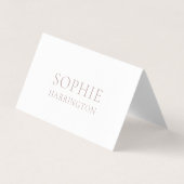 Elegant Double-Sided White Wedding Place Card (Front)