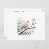 Elegant Dove Funeral Eenvoudig Script Bedankt Card Briefkaart (Voorkant / Achterkant)