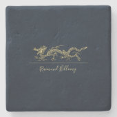 Elegant Dragon Stenen Onderzetter (Voorkant)