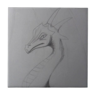 Elegant Dragon Tekening Tegeltje
