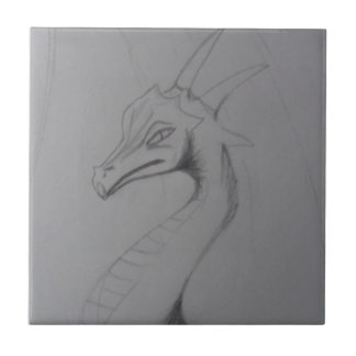 Elegant Dragon Tekening Tegeltje