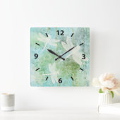 Elegant Dragonflies Art Vierkante Klok (Huis)