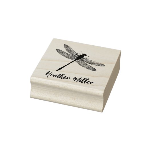 Elegant Dragonfly Aangepaste naam Handtekening Rubberstempel (Stempel)