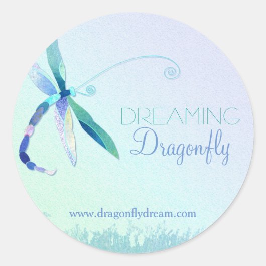 Elegant Dragonfly Business Ronde Sticker (Voorkant)