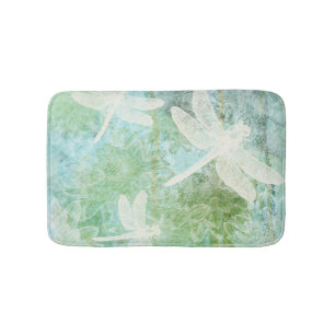 Elegant Dragonfly en bloem Badmat