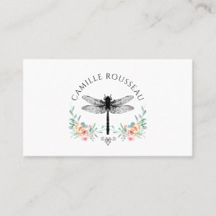 Elegant Dragonfly Floral Calling Card Contactkaartje