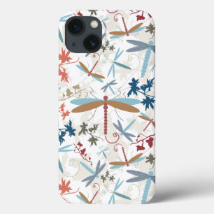 Elegant Dragonfly Pattern Art iPhone 13 Hoesje