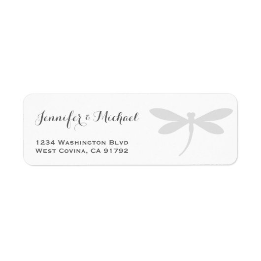 Elegant Dragonfly Sjabloon label retouradres (Voorkant)