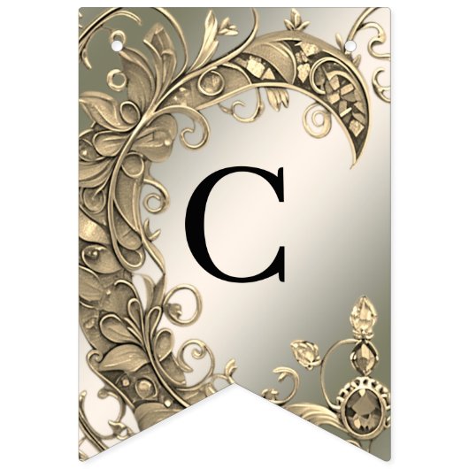 Élégant drapeau décoratif doré moderne (Premier drapeau)